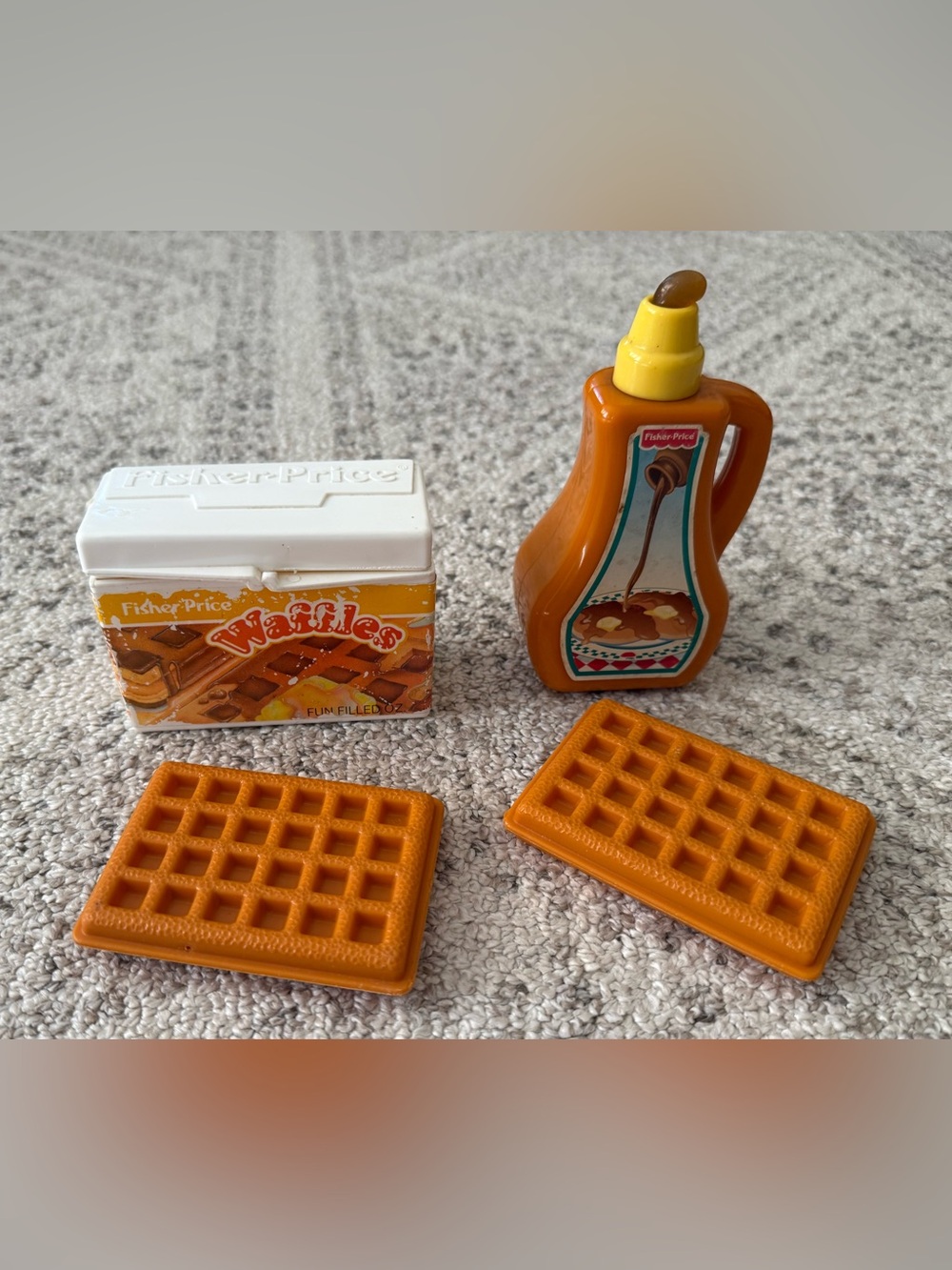 Vintage Fisher Price Food Waffles and Syrup Set
